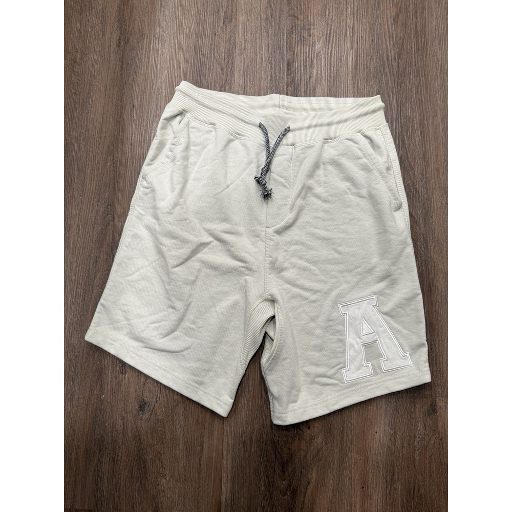 Zara Mens Cream Drawstring Sweatshorts Shorts Size Xl Big Logo A NWT